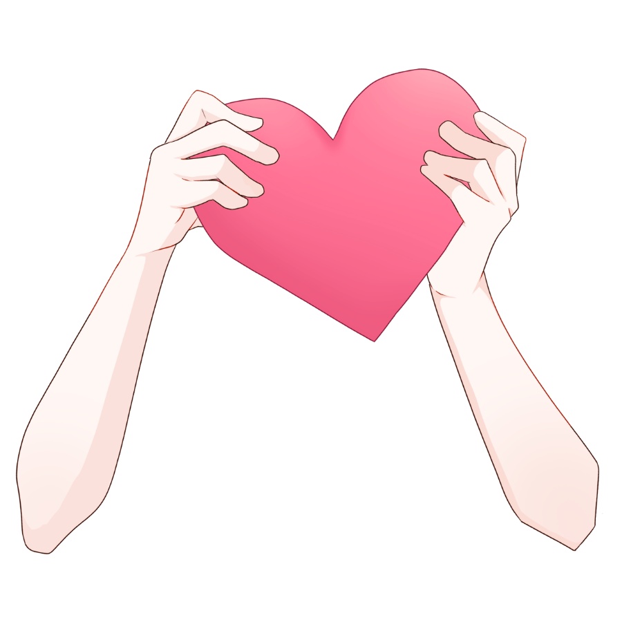 【Vtuber素材】高画質、商用利用権 ハートを持ってる手