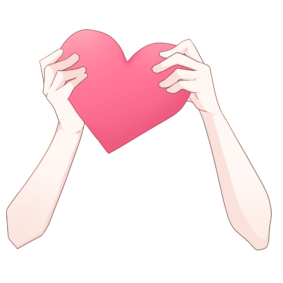【Vtuber素材】高画質、商用利用権 ハートを持ってる手