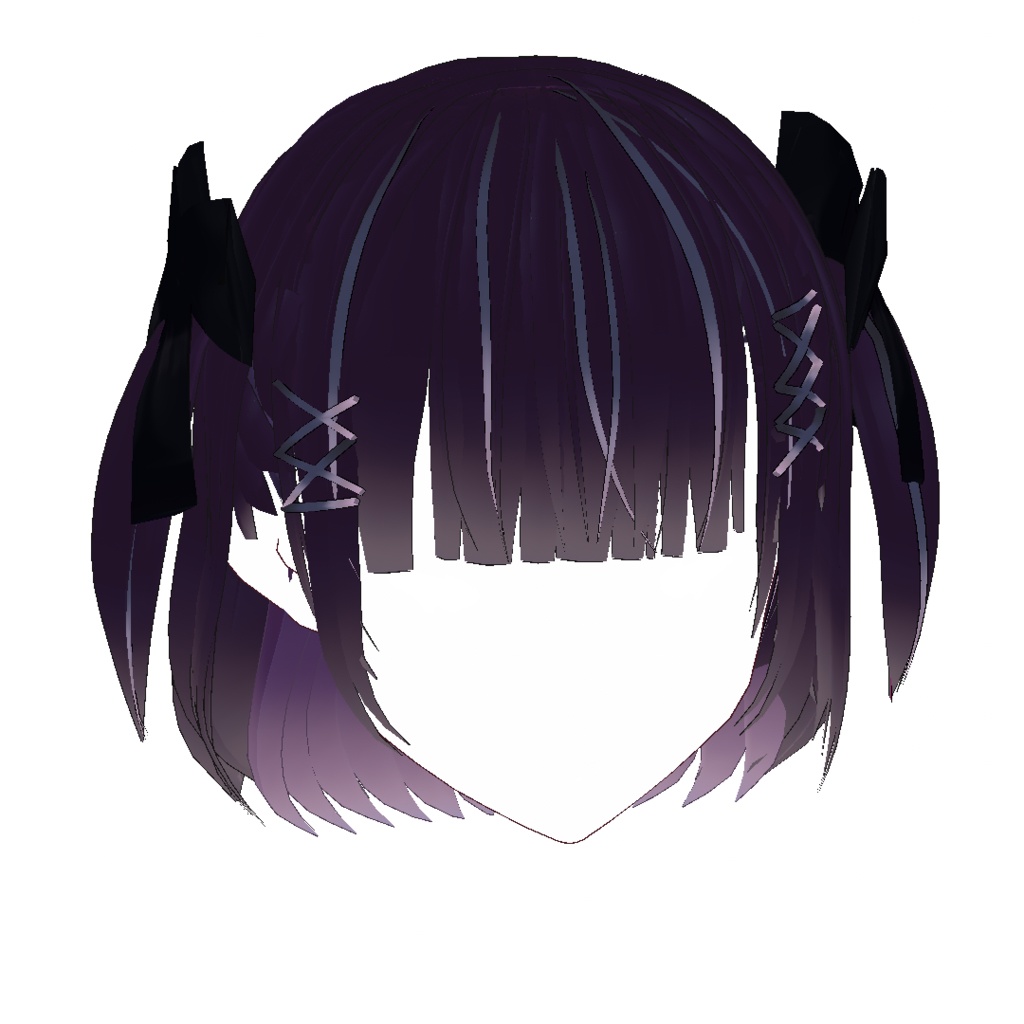 (値下げ中)【VRoid ヘアプリセット】地雷系ツーサイドアップshort