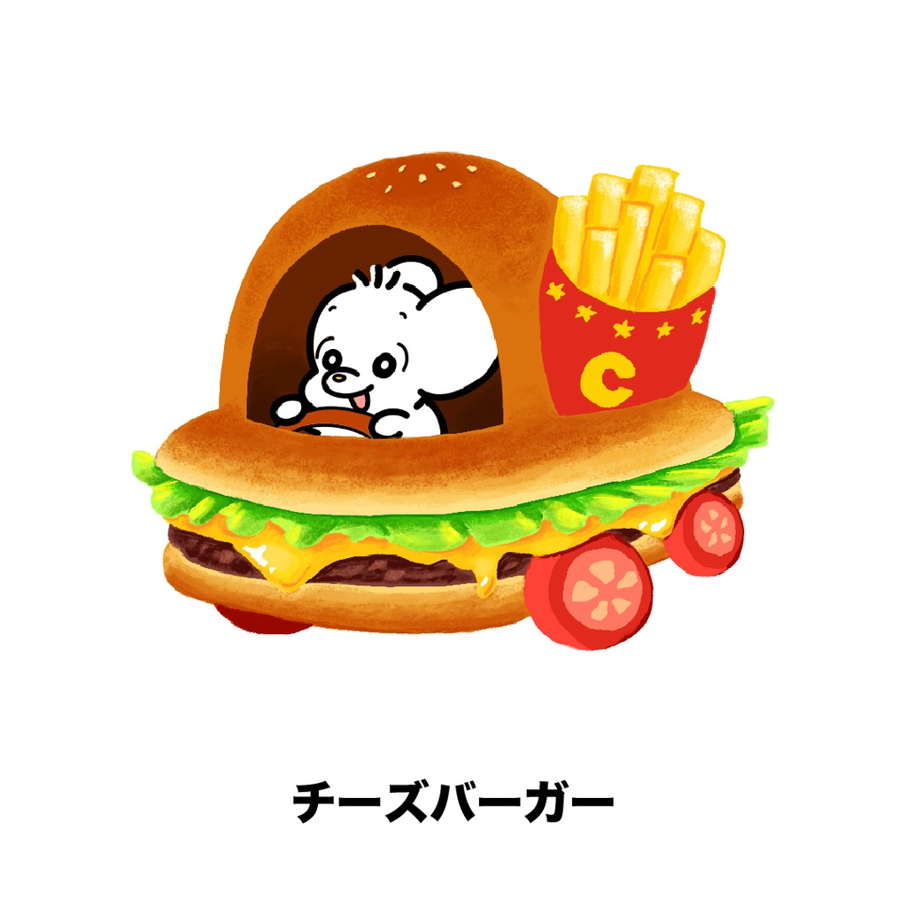 チーズだらけステッカー