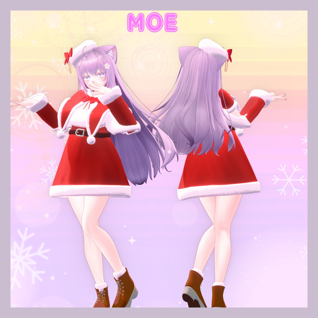 【4アバター対応】聖夜のオフショルワンピ🎄