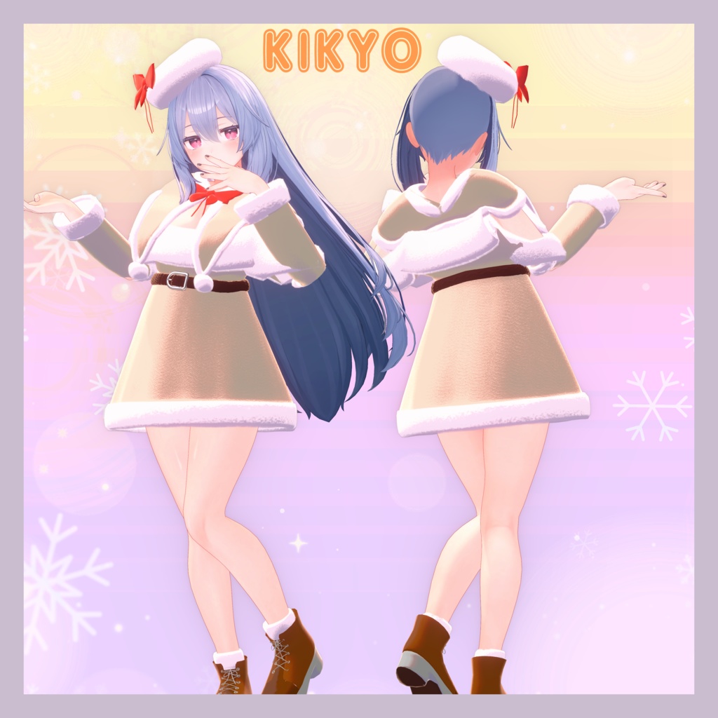 【4アバター対応】聖夜のオフショルワンピ🎄