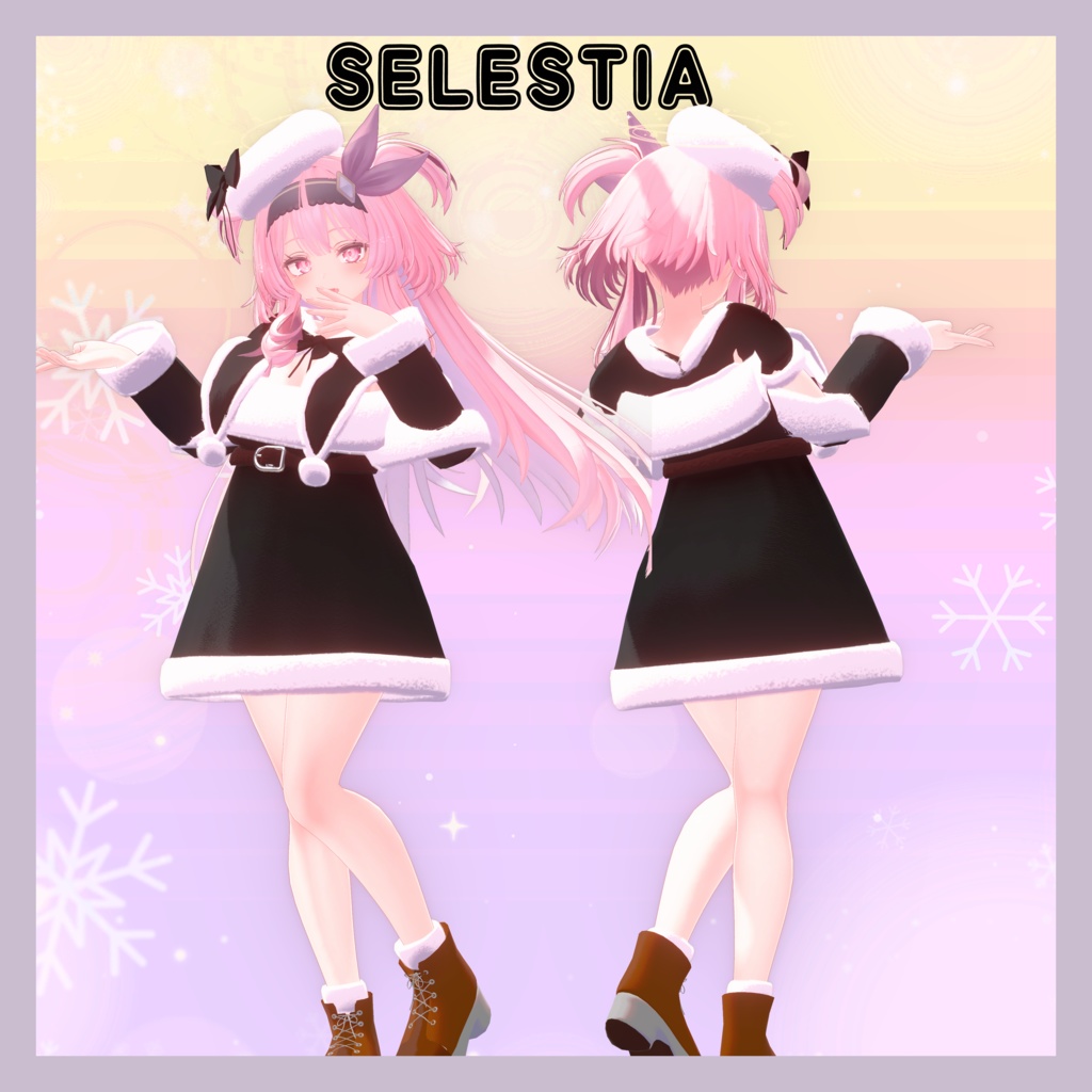 【4アバター対応】聖夜のオフショルワンピ🎄