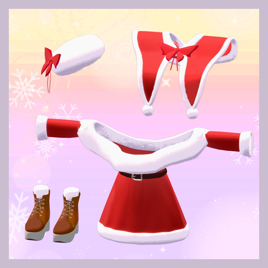 【4アバター対応】聖夜のオフショルワンピ🎄