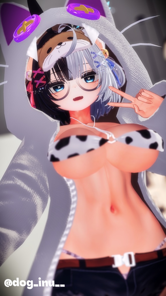 【7アバター対応】猫々フードビキニ🐈⬛