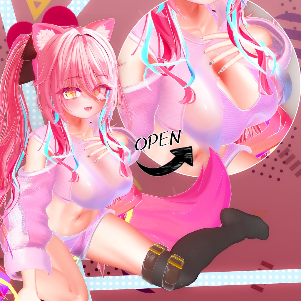 【6アバター対応】だるぐだ透けシャツ