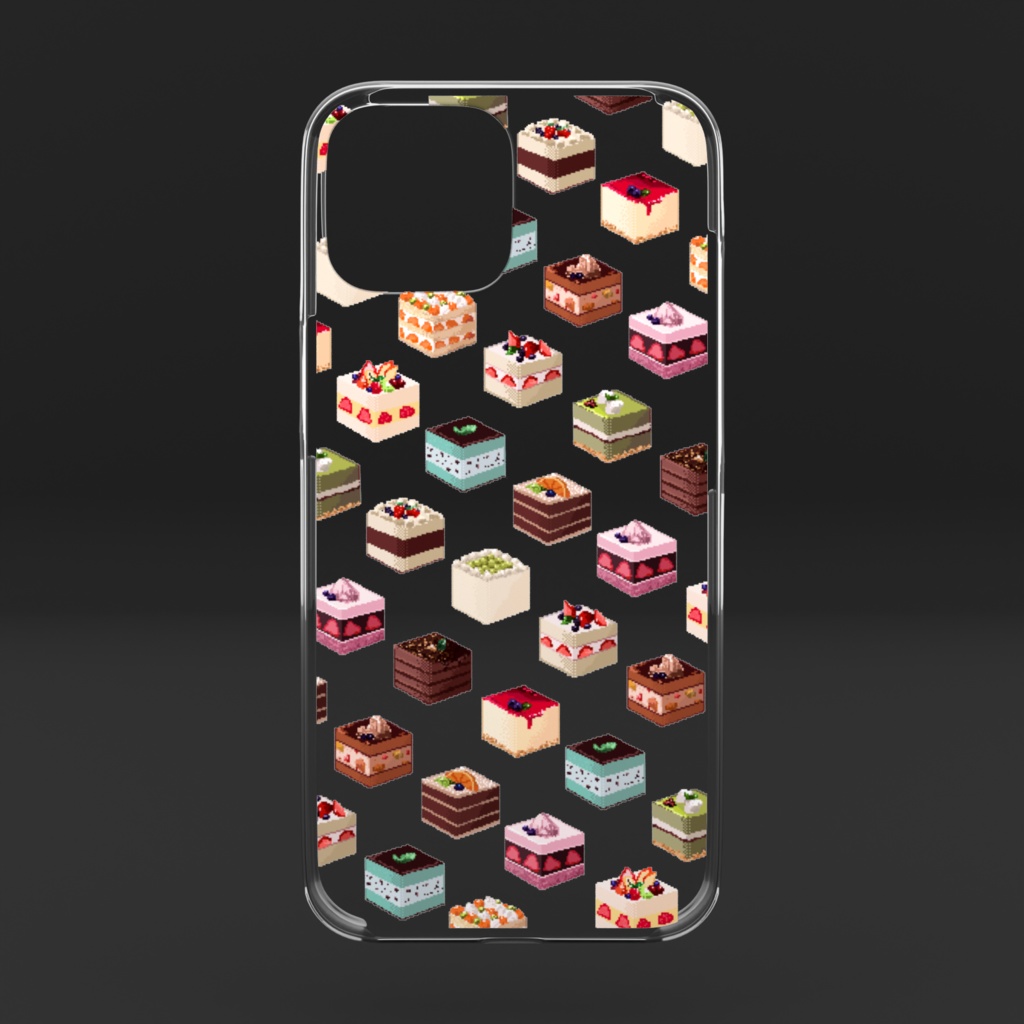 ドット絵 スクエアケーキ クリアスマホケース