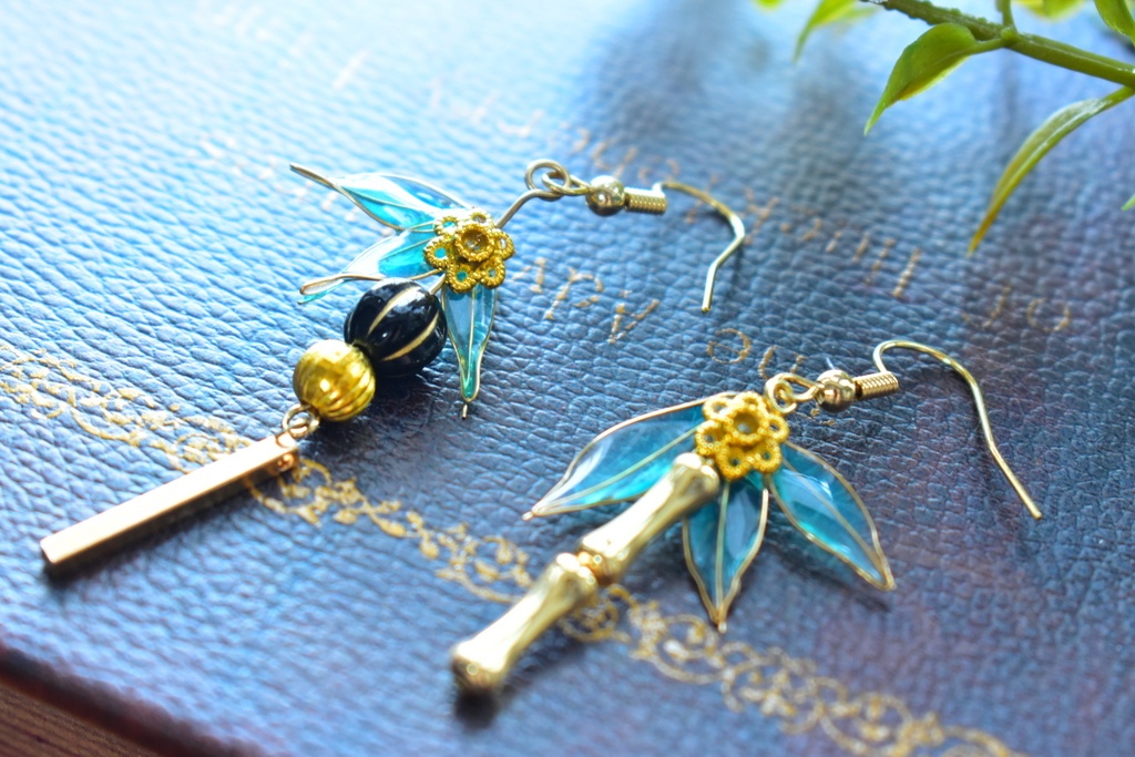 ディップフラワー ピアス 竹