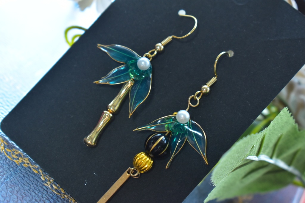 ディップフラワー ピアス 竹