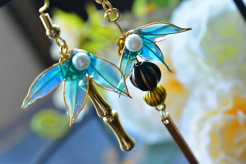 ディップフラワー ピアス 竹