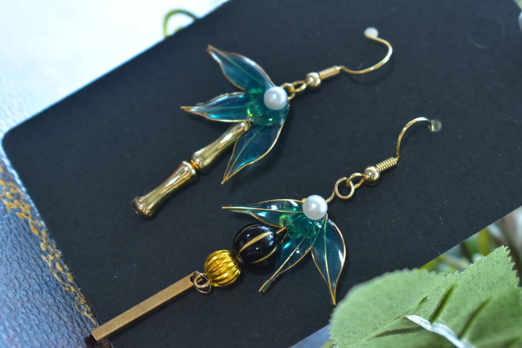ディップフラワー ピアス 竹