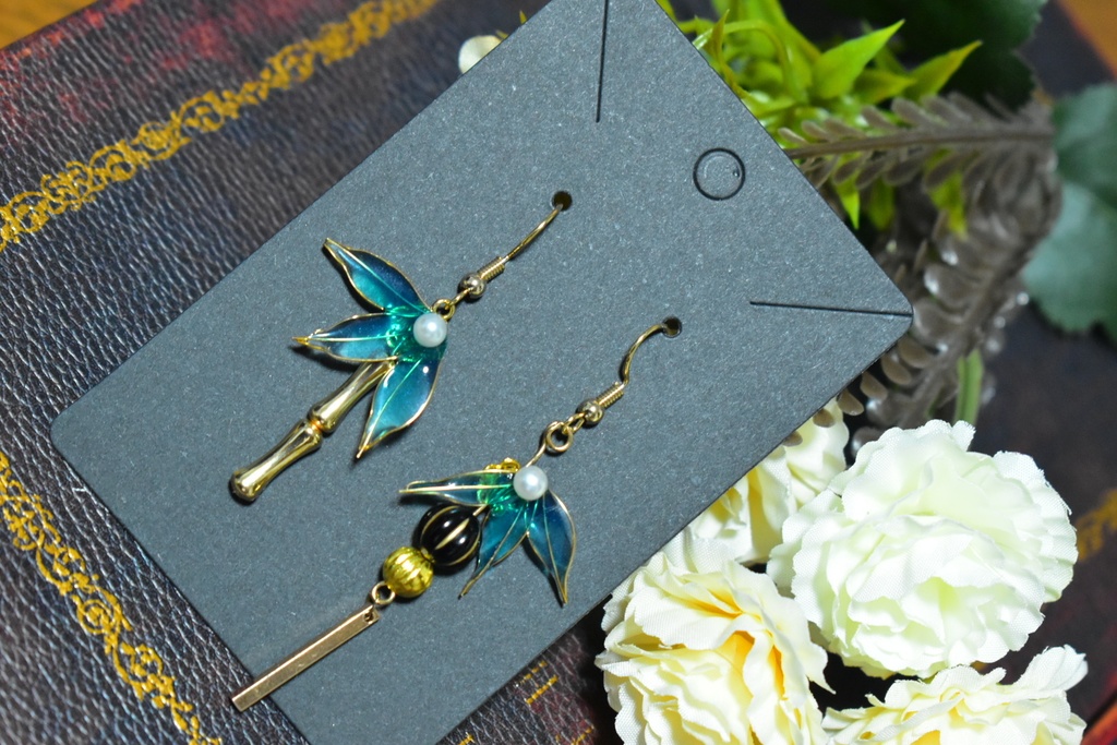 ディップフラワー ピアス 竹