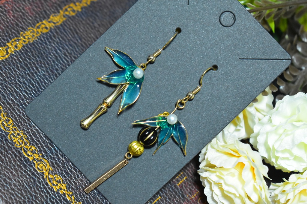 ディップフラワー ピアス 竹