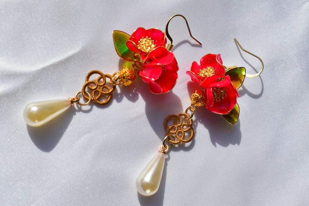 【スパコミ20】 木瓜の中華風ピアス