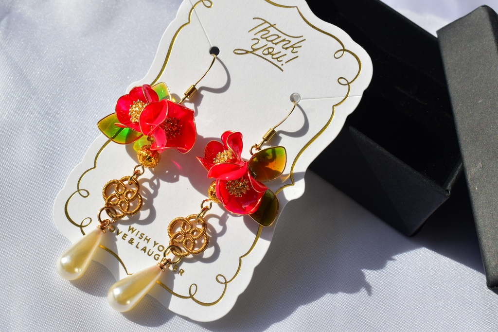 【スパコミ20】 木瓜の中華風ピアス