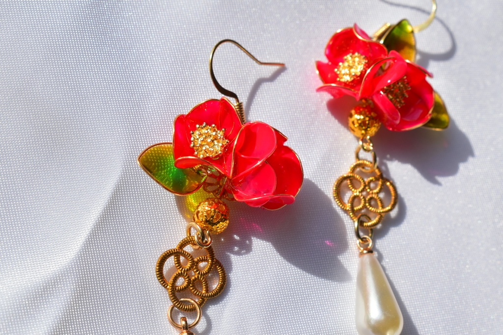 【スパコミ20】 木瓜の中華風ピアス