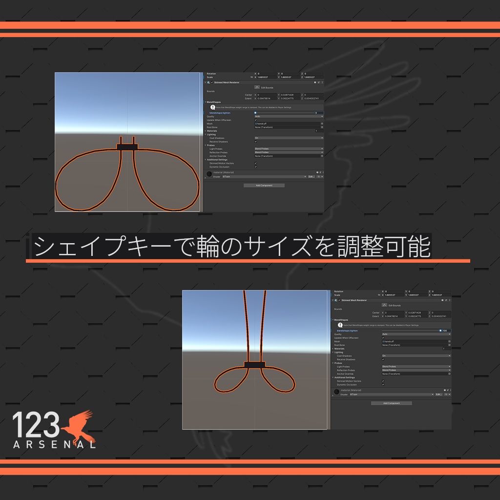 【3Dモデル】ハンドカフ(ジップタイタイプ)