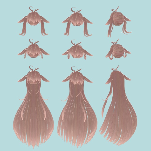 【VRChat想定】LopEar_Hair【マヌカ対応】