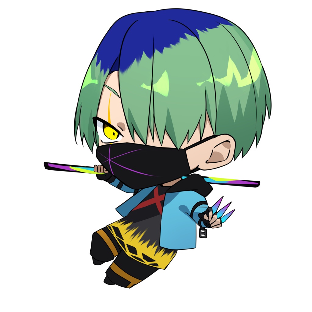 二次創作アクキー.青トリ
