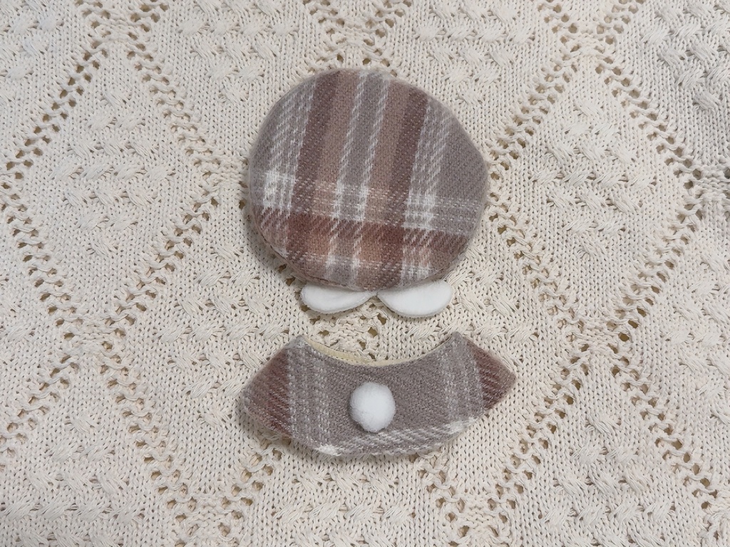 《ちみけも用》ベレー帽&ポンチョセット（さくらラテ）【送料込】