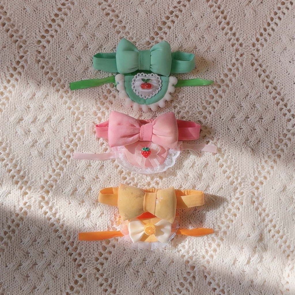 《ちみけも用》スタイ&リボンセット(全3種)【送料込】