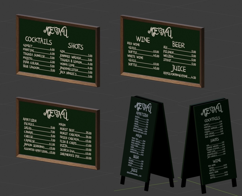 【VRchat】メニューセット【アイリッシュパブ】