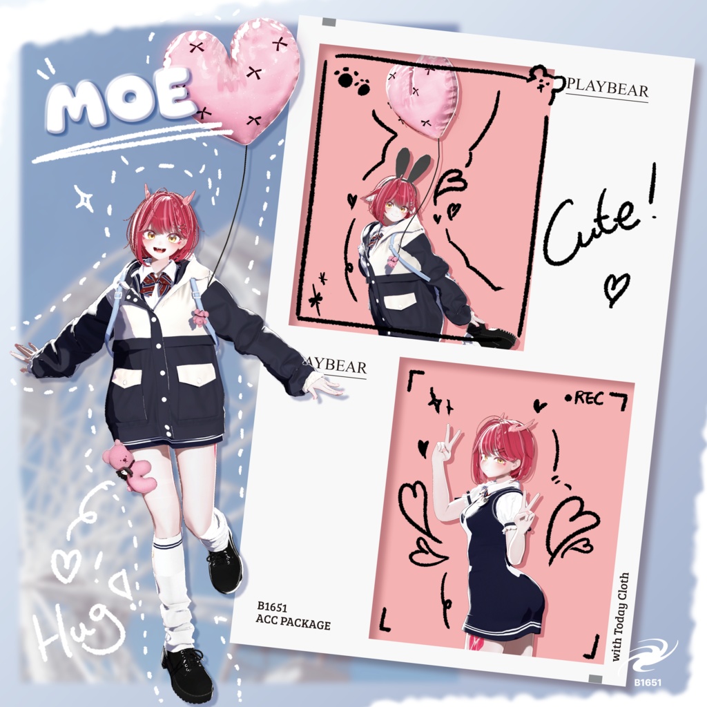 Play Bear ( Nail & ACC )【8アバター対応】