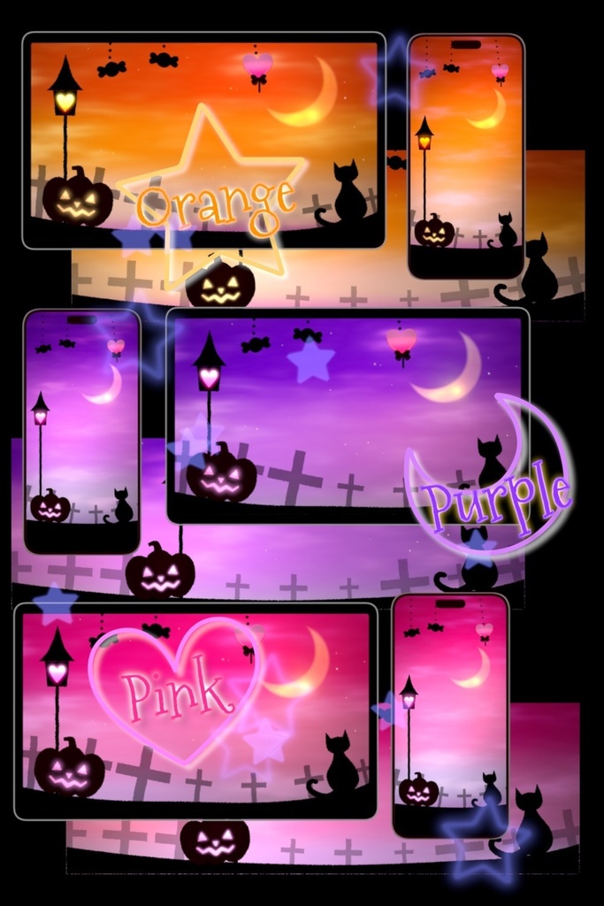 【無料・静止画版】ハロウィンの空 5種セット【Free / Still】Halloween Sky 5-Pack