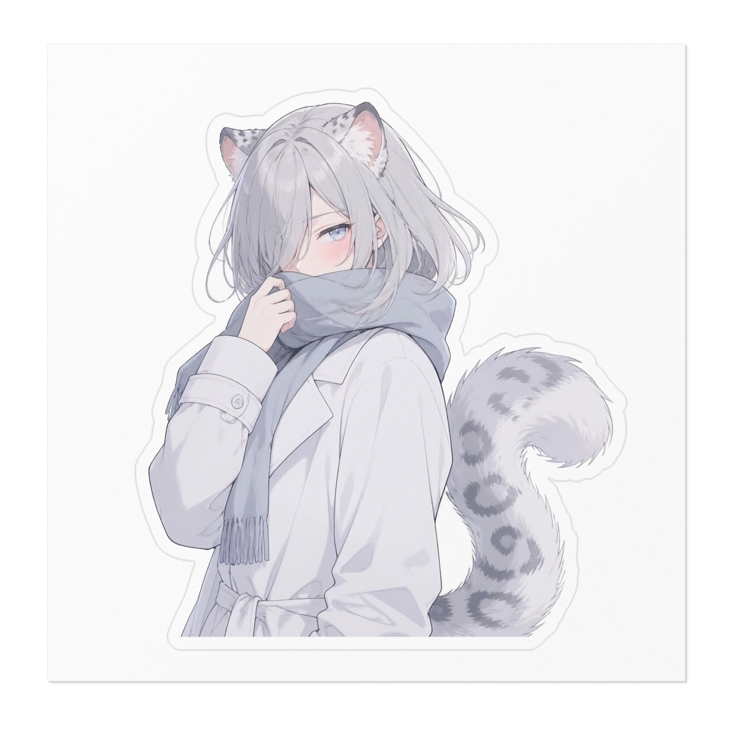 ユキヒョウ女の子 ステッカー