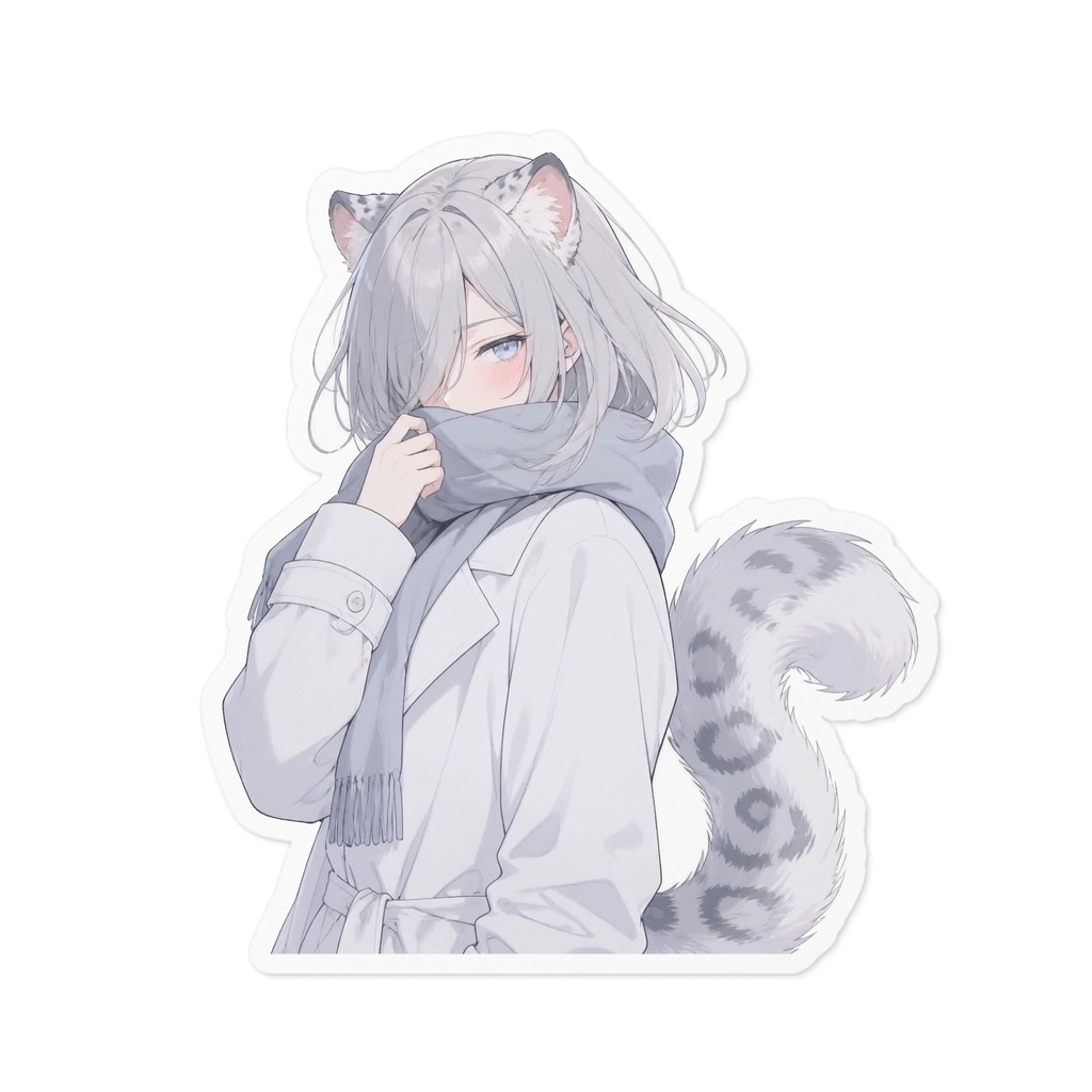 ユキヒョウ女の子 ステッカー