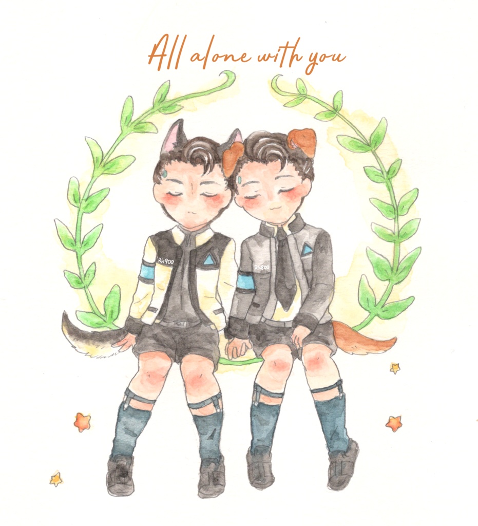 「All alone with you」 オールカラー水彩900800本