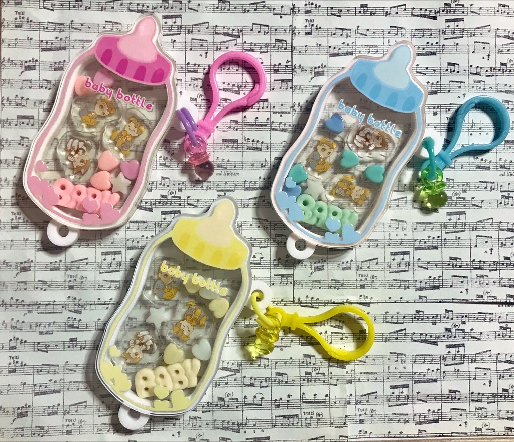 シャカシャカアクリルキーホルダー　ミルクボトル　わんコナーズver