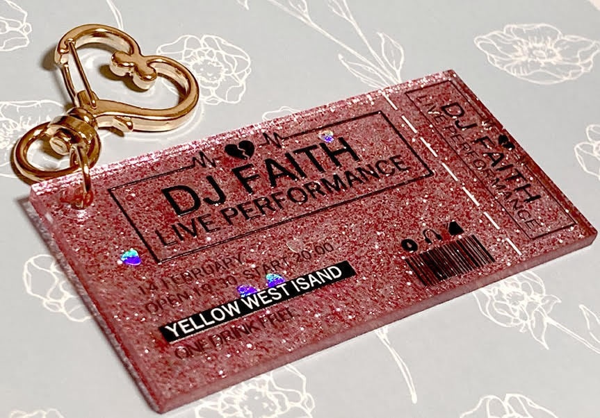 DJチケット風　アクリルキーホルダー