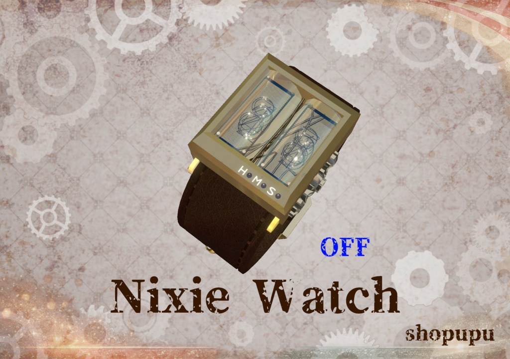 【VRChat】ニキシー管腕時計 Nixie Watch