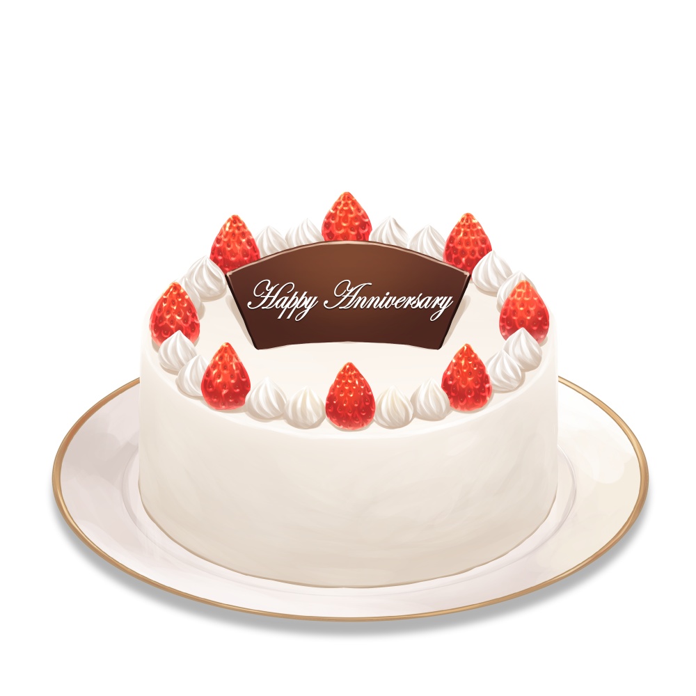 【無料配布】素材セット「記念日ホールケーキ」