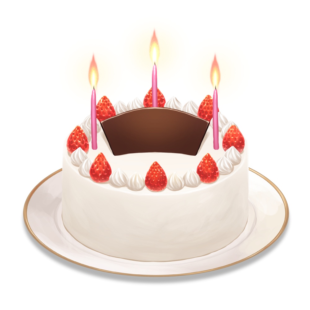 【無料配布】素材セット「記念日ホールケーキ」