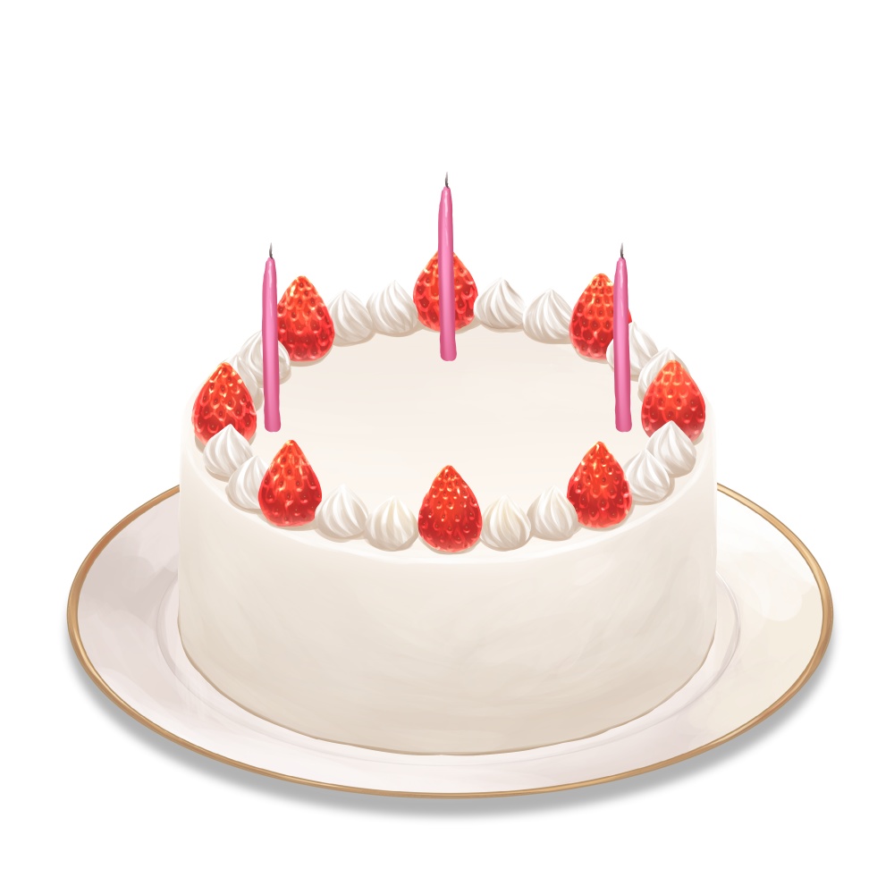 【無料配布】素材セット「記念日ホールケーキ」