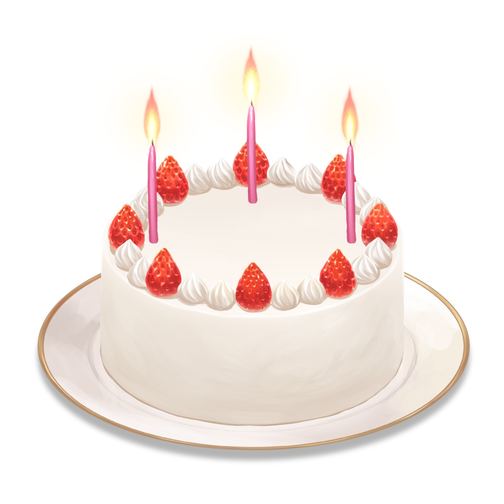 【無料配布】素材セット「記念日ホールケーキ」