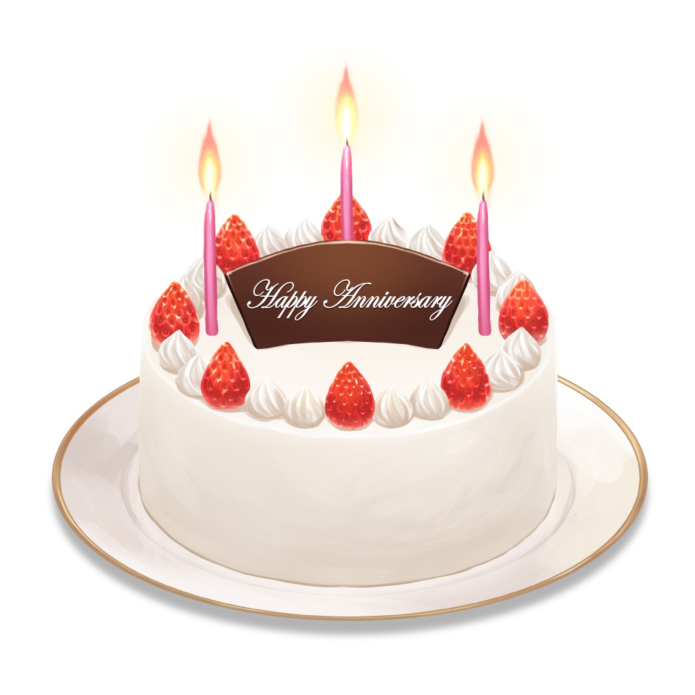 【無料配布】素材セット「記念日ホールケーキ」