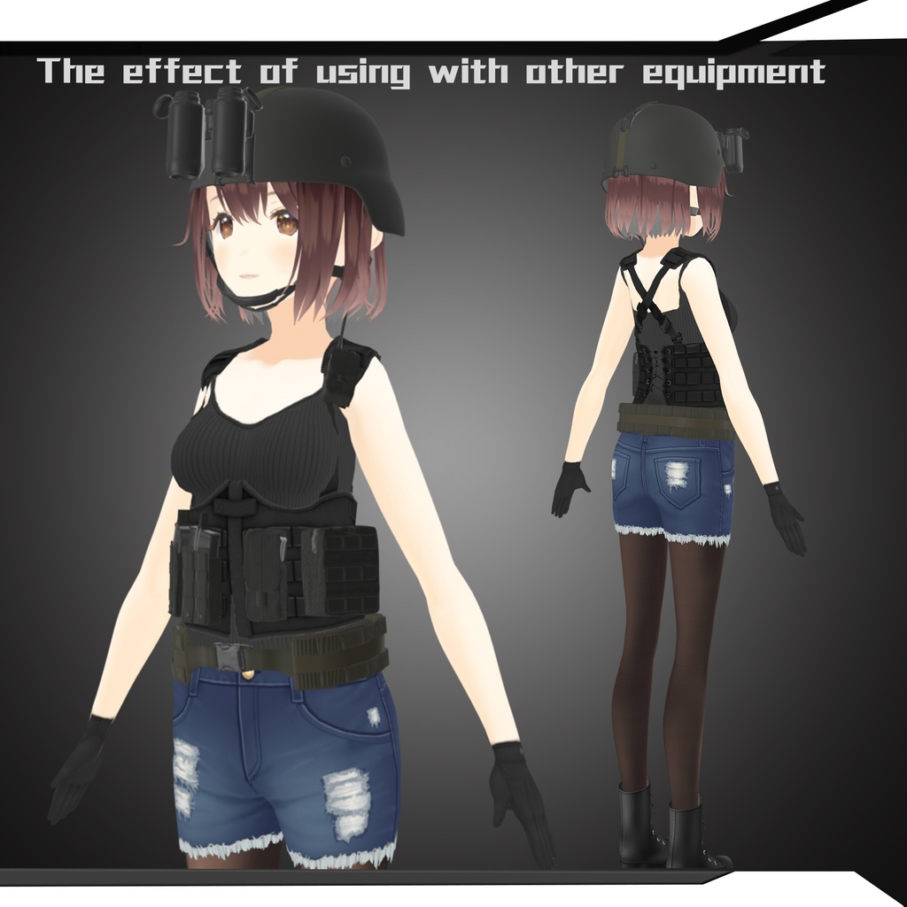[VRoid][VRC]Tactical camouflage Ladies Corset Rig Sharp Compact タクティカル ...