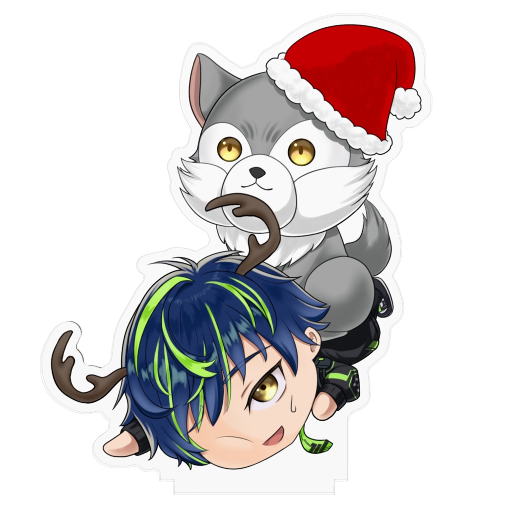 狼飼アルム-デフォルメアクリルスタンド-クリスマスVer.デザインB