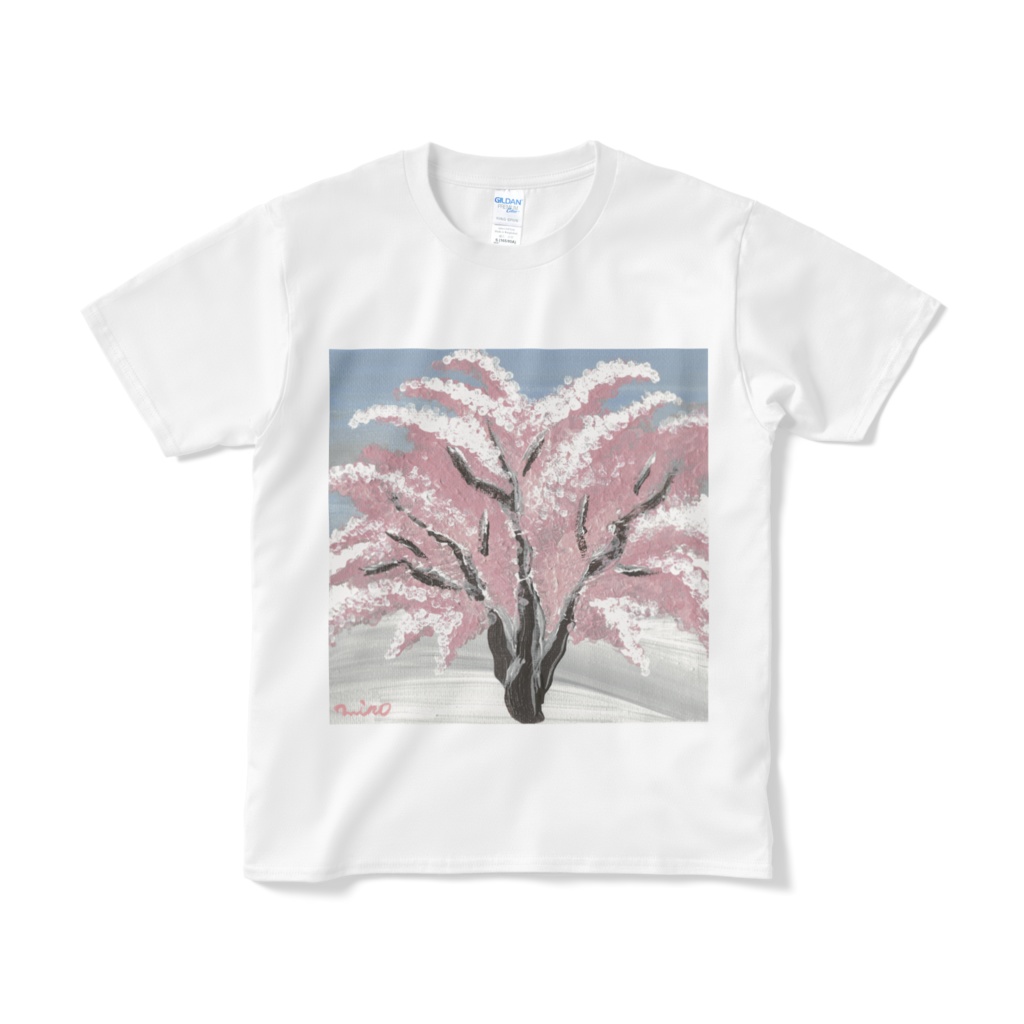 [snow cherry blossoms-雪桜-] Tシャツ(白)