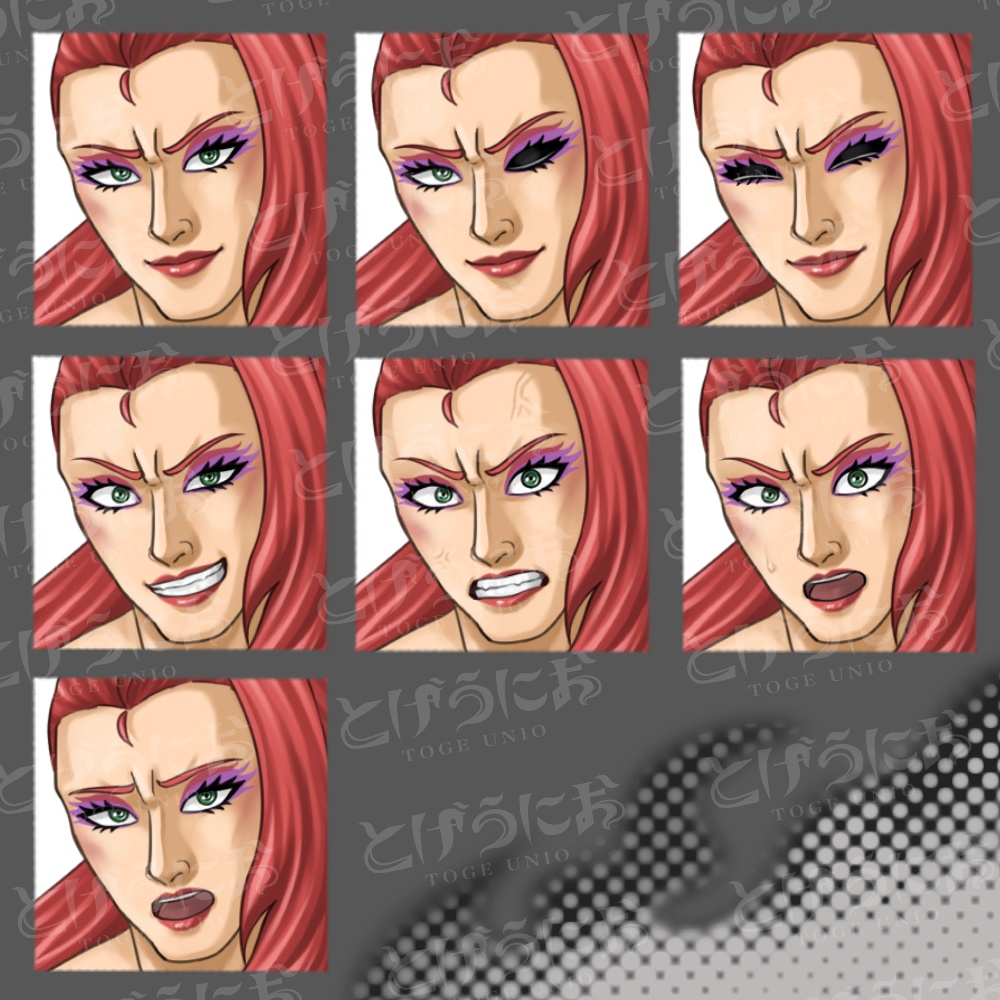 【表情差分7種】格闘家のオネエさん