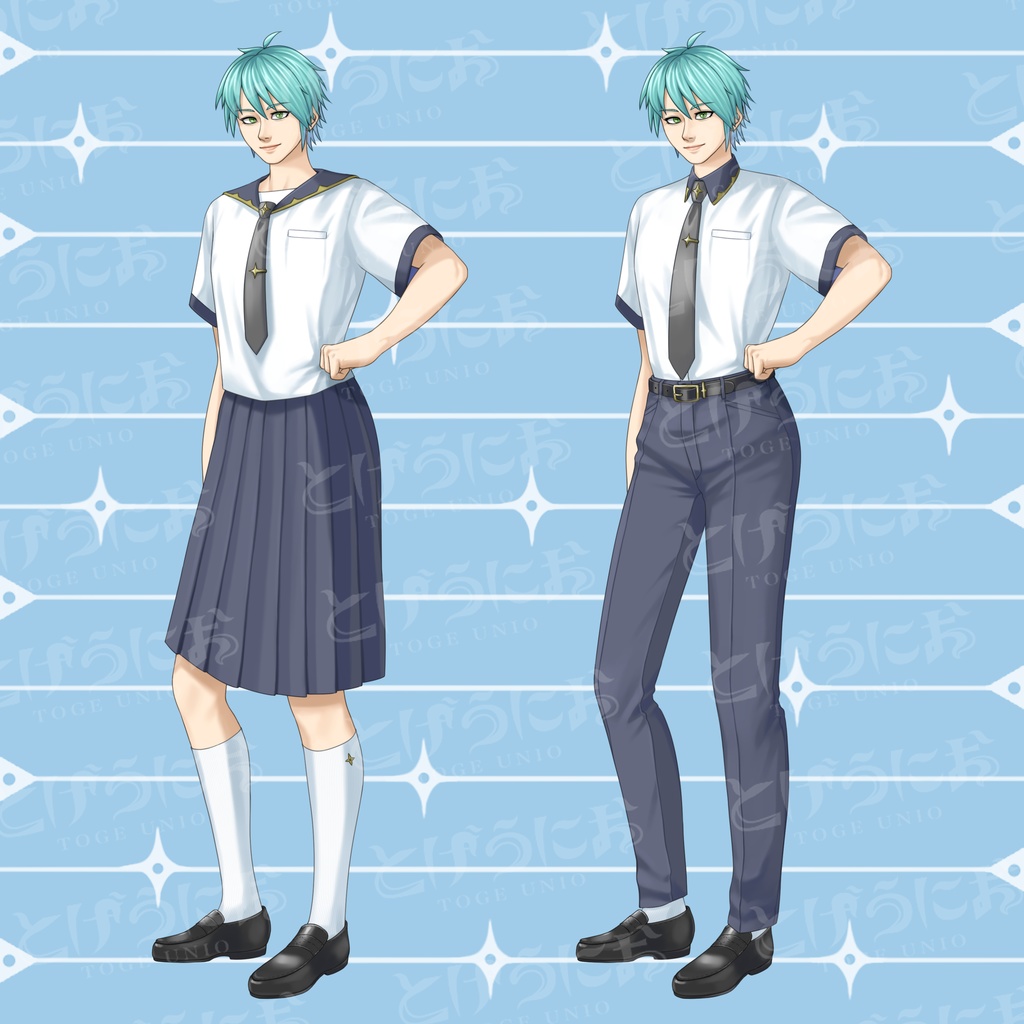 【表情差分7種+服装差分2種】かっこいい女子学生