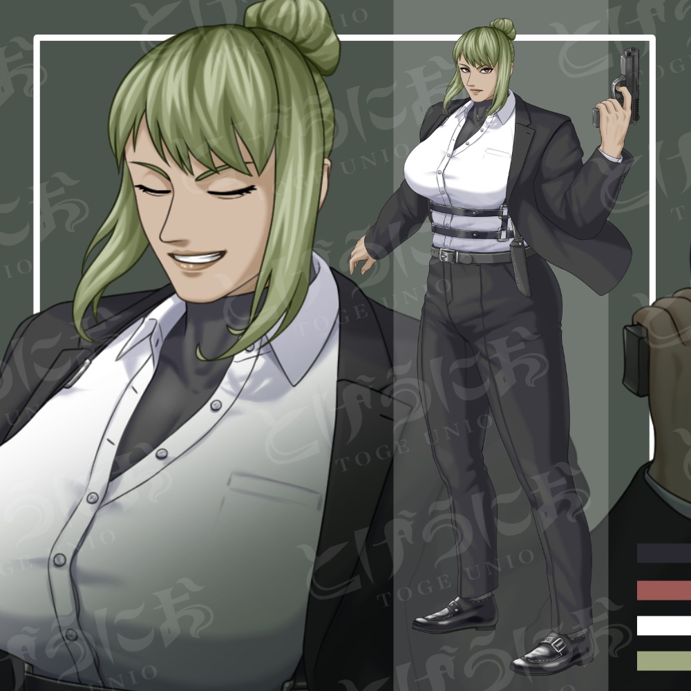 【PNGと組み替えPSD】ボディガードの女性