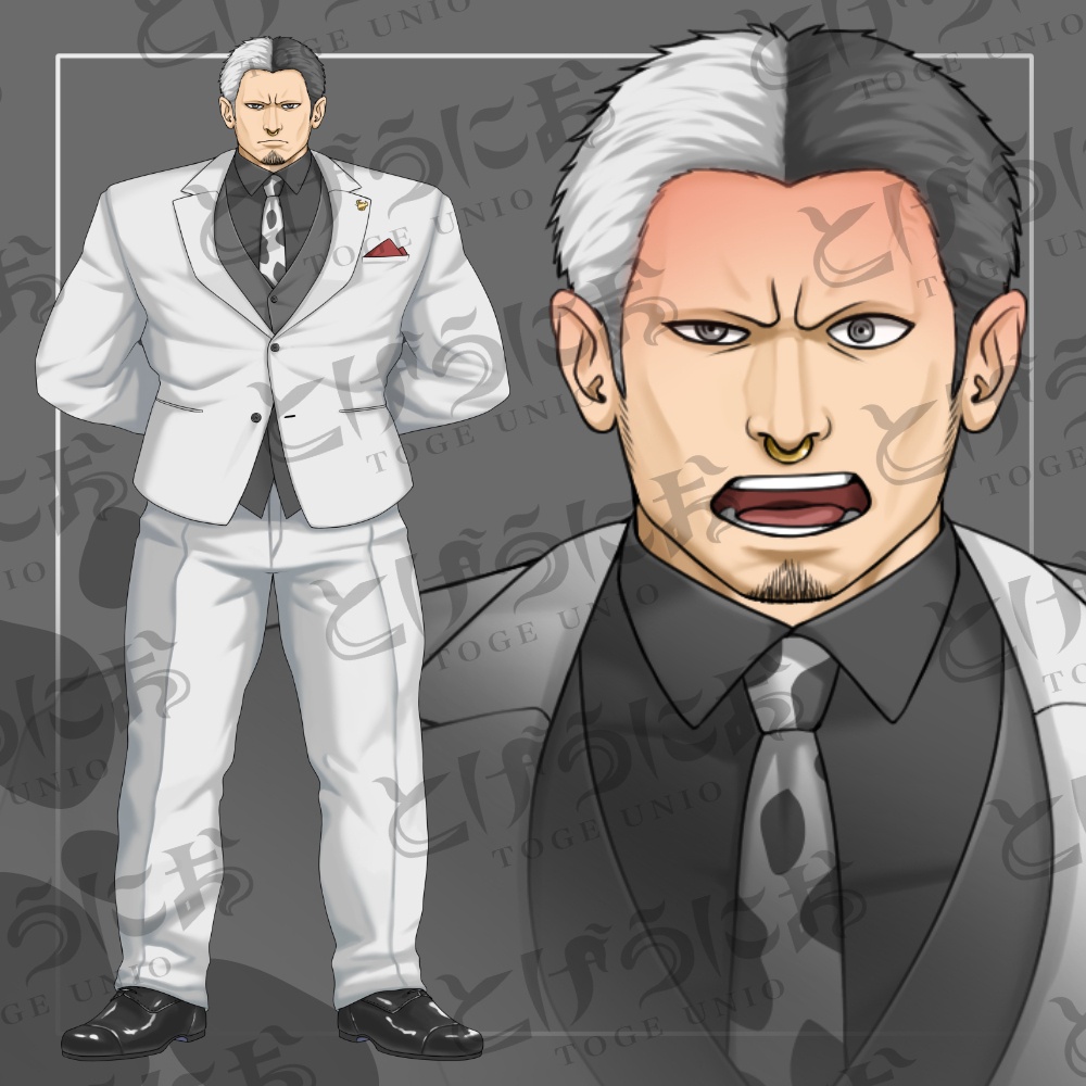 【PNGと組み替えPSD】ガタイのいいスーツ男性