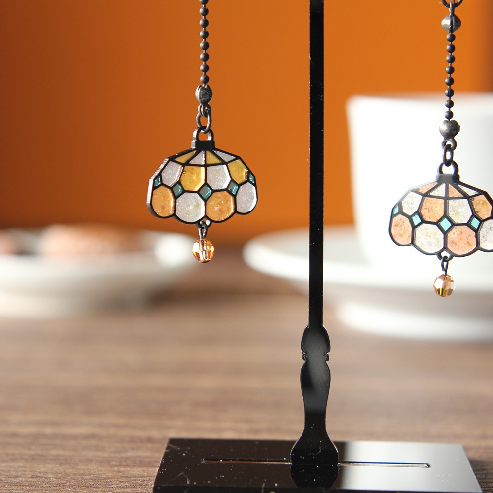 珈琲を照らす灯りピアス/イヤリング(橙)