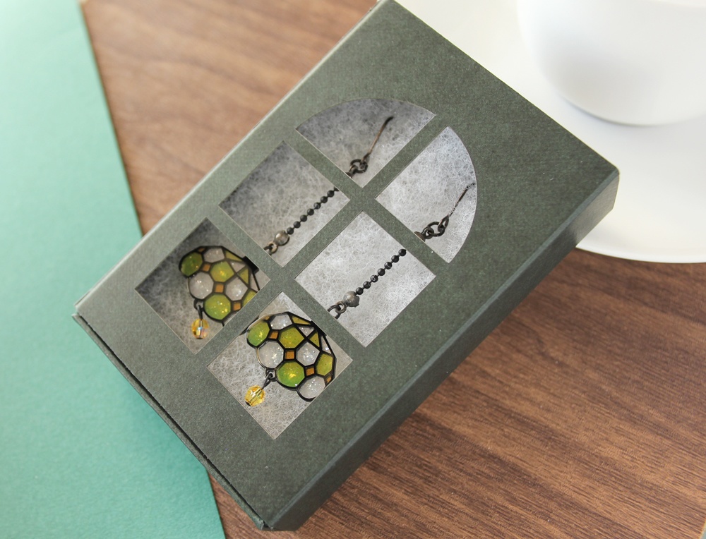 珈琲を照らす灯りピアス/イヤリング(碧)