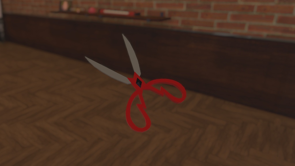 ワールド向けギミック付き3Dモデル「次元切りばさみ」