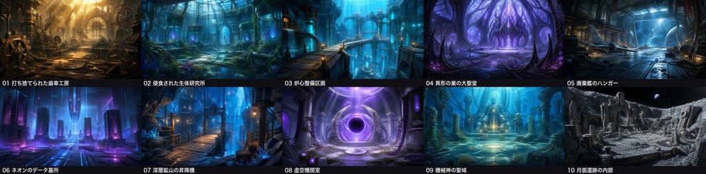 【無料】SF・機械・サイバー 背景素材 10枚セット